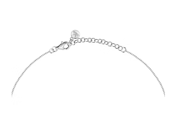 Collana Croce in Argento e Pietre Bianche SAIW116