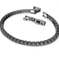 Bracciale Tennis Grigio Scuro Con Pietre Bianche 5514655