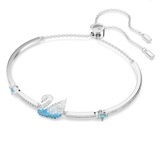 Pulsera Rígida con Piedras Azules y Blancas 5549312