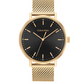 Timeless Modern Mesh Reloj de hombre dorado y negro 1681261