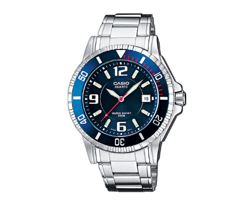 Reloj Hombre Acero y Esfera Azul Oscuro MTD-1053D-2AVES 