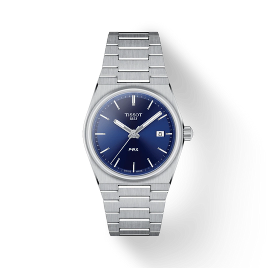 Reloj Prx de 35 mm en acero y azul T1372101104100
