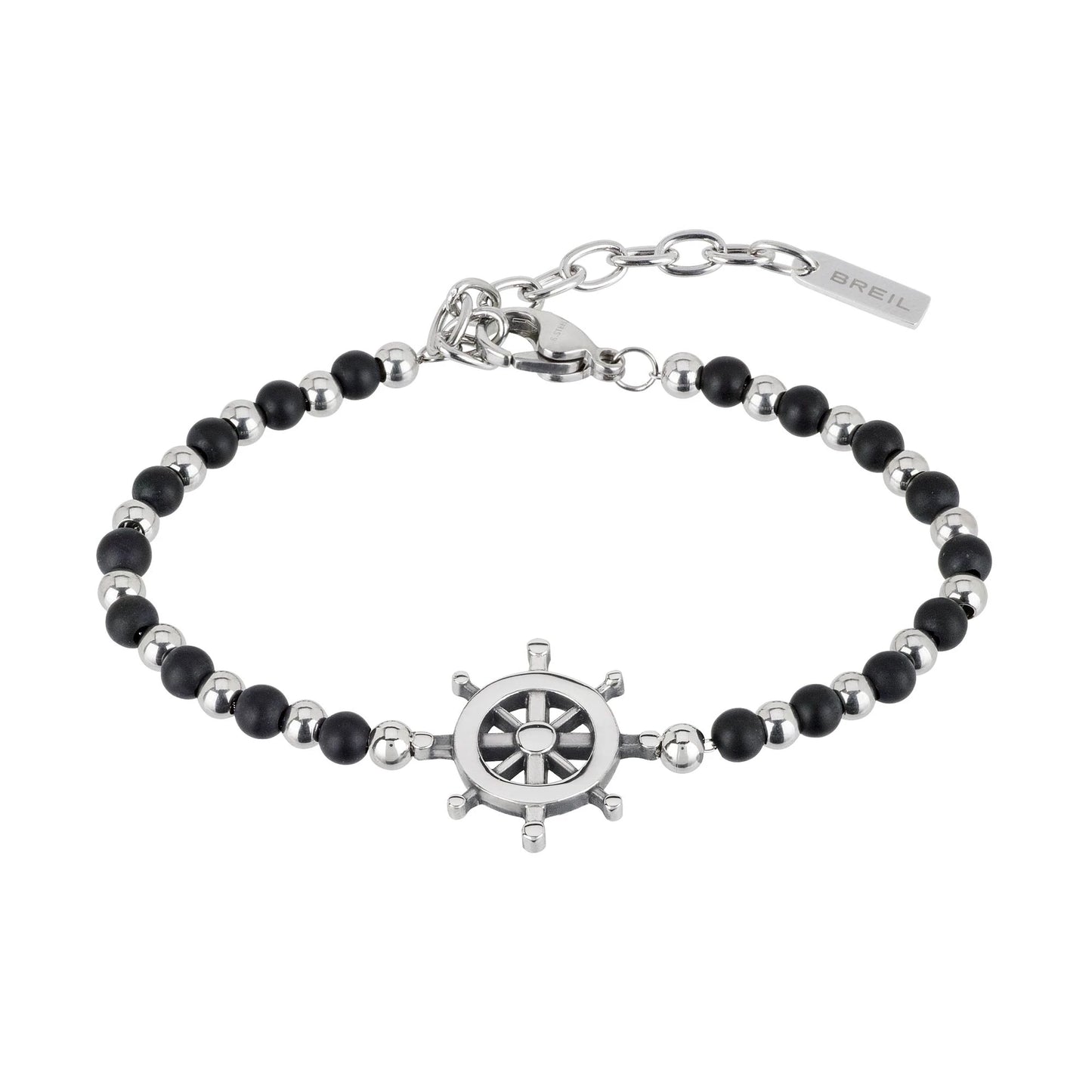 Pulsera Hombre Onix Negro Timone Plata y Onix Negro TJ2408