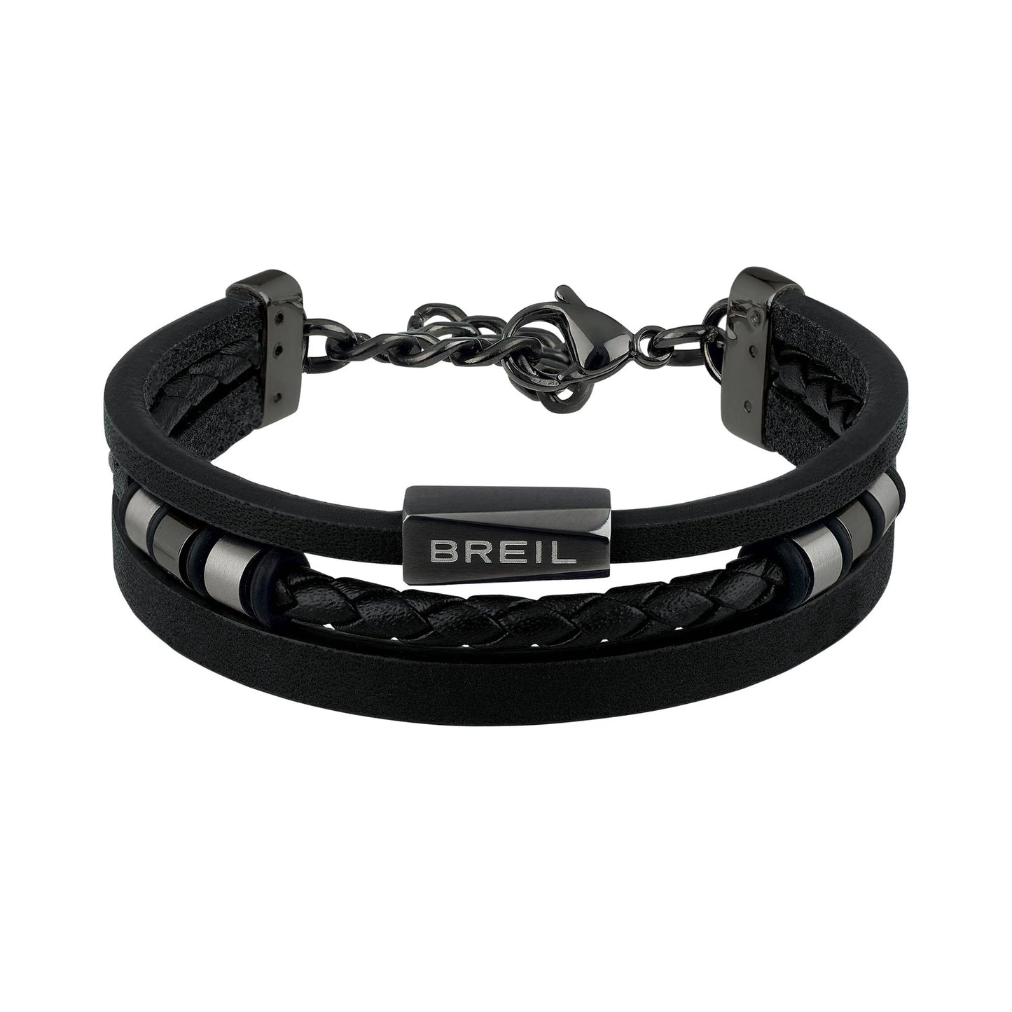 Pulsera Hombre Tres Vueltas Exterior Cuero Negro TJ2668