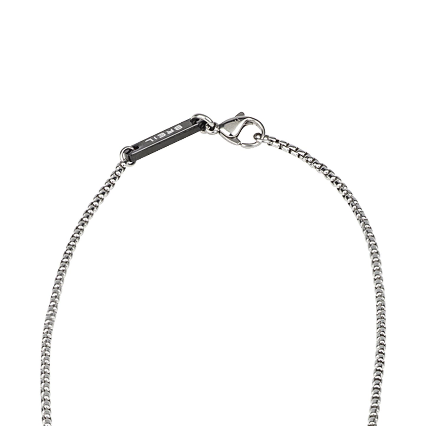 Collar Hombre Colgante Diamante Negro Plata TJ2748