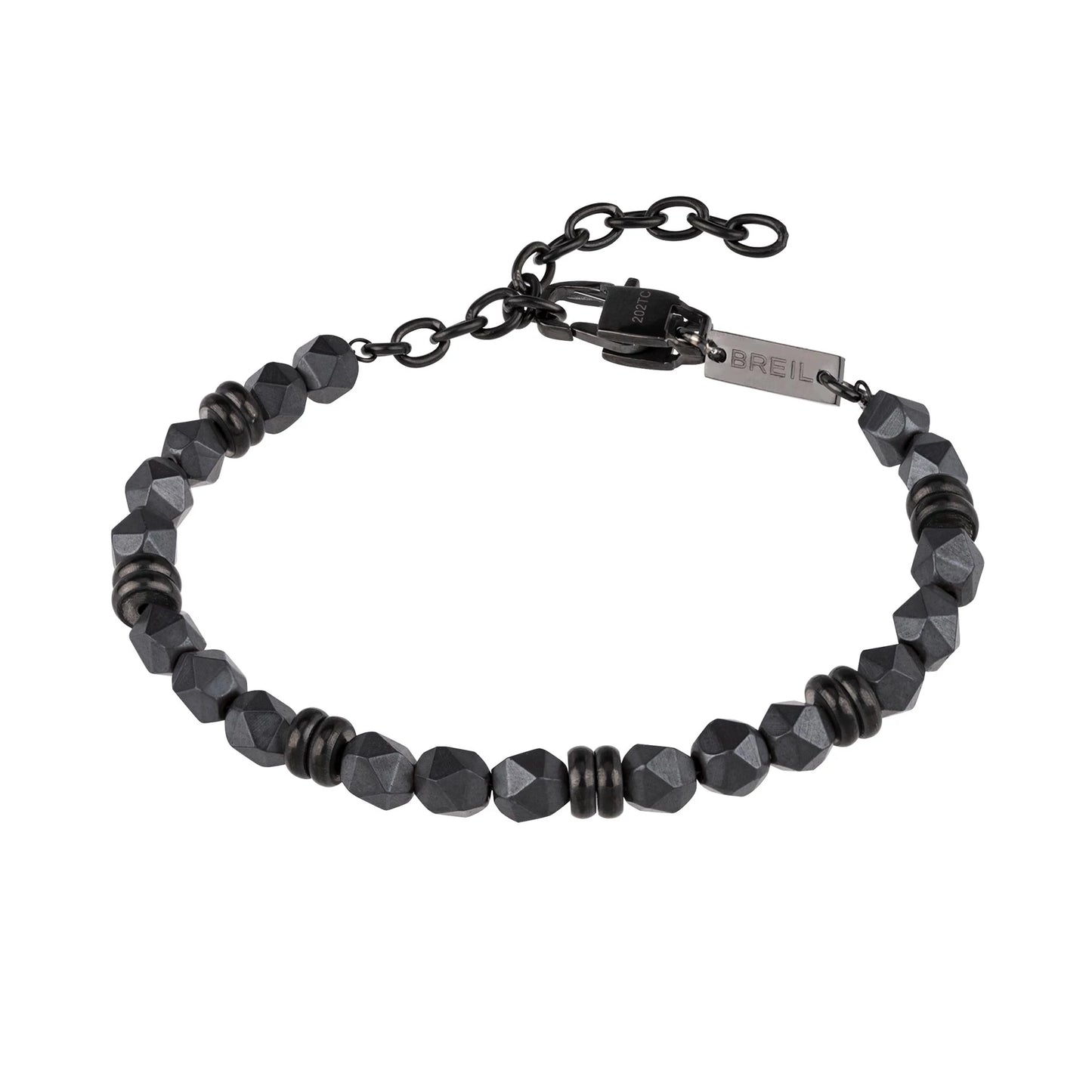 Pulsera Artha Hombre Piedras Naturales Hematites y Gris TJ2885