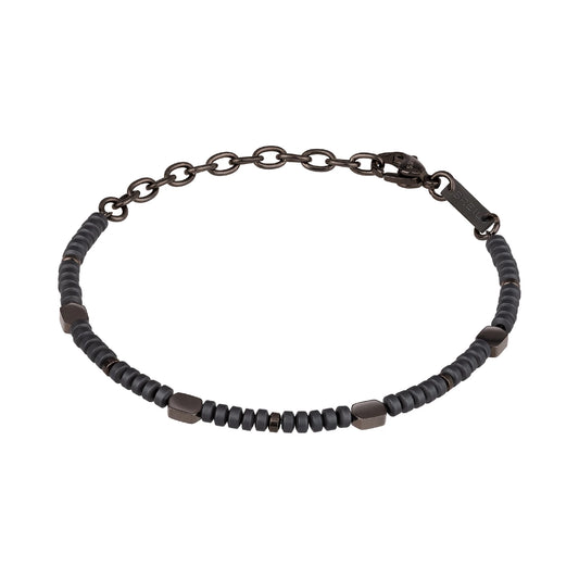 Pulsera Hombre Blend Hematite y Gun TJ2963