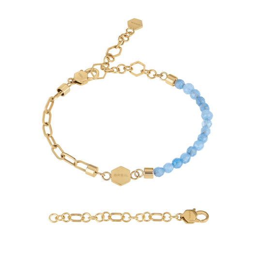 Bracciale Kaleido Dorato e Giada Azzurra TJ2998