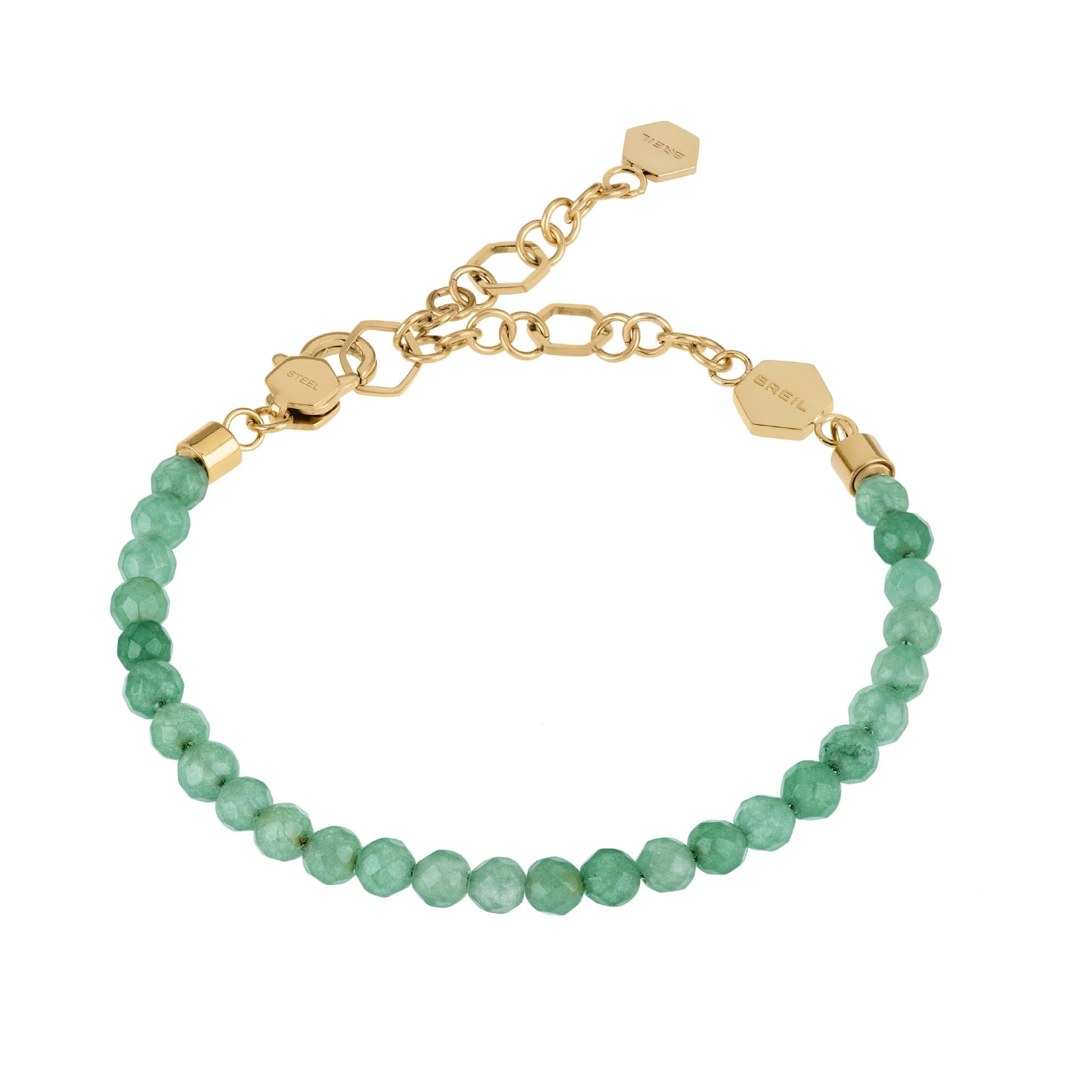 Pulsera Kaleido Dorada y Cuentas Verdes TJ3000