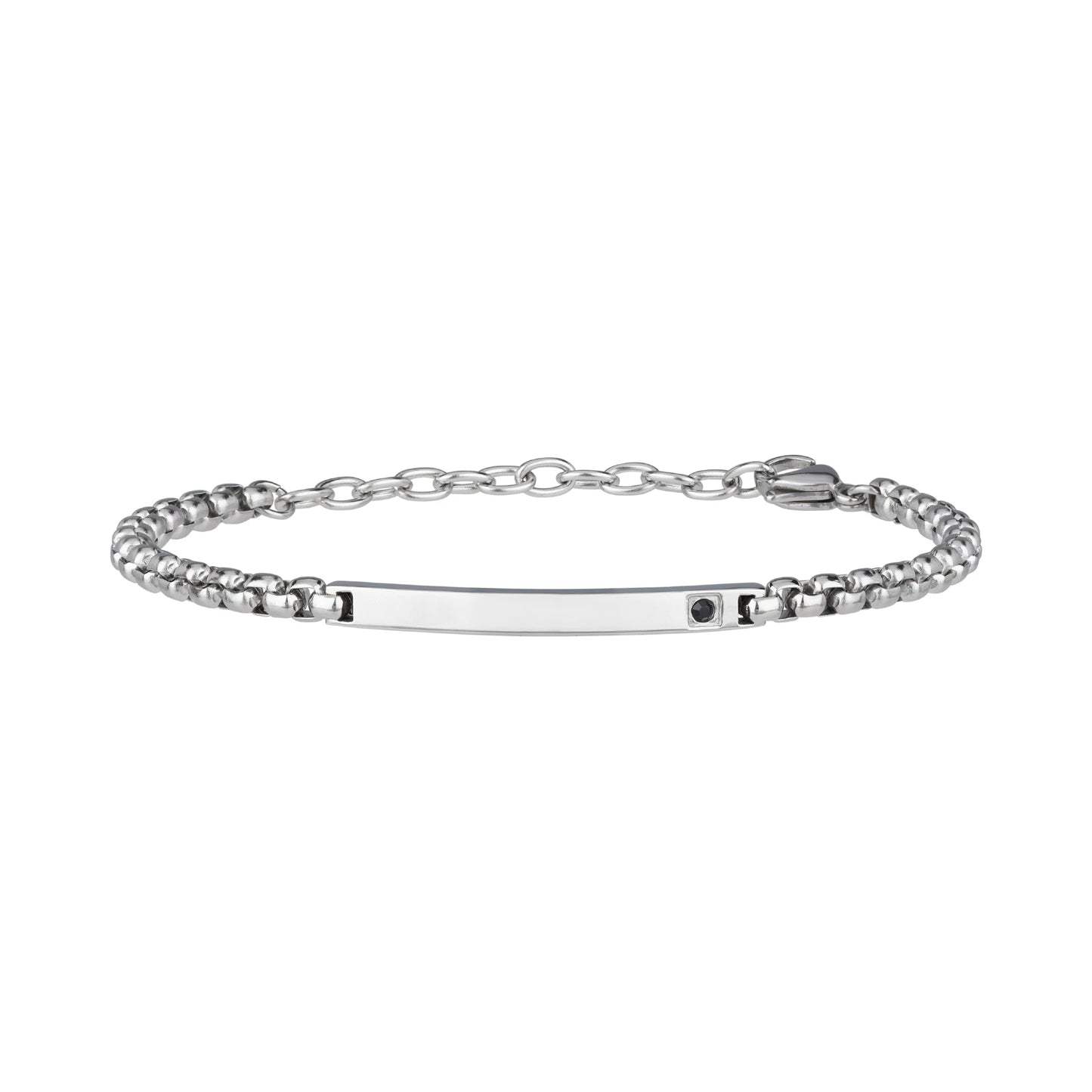 Bracciale Uomo Blacken Silver Zircone Nero TJ3038