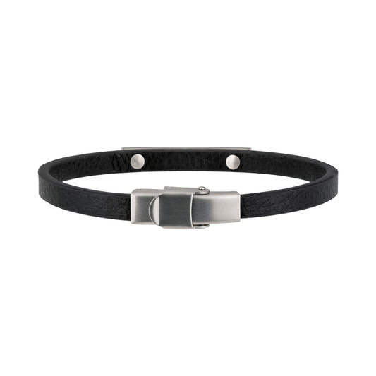 Bracciale Uomo Bridge Pelle Nera TJ3096