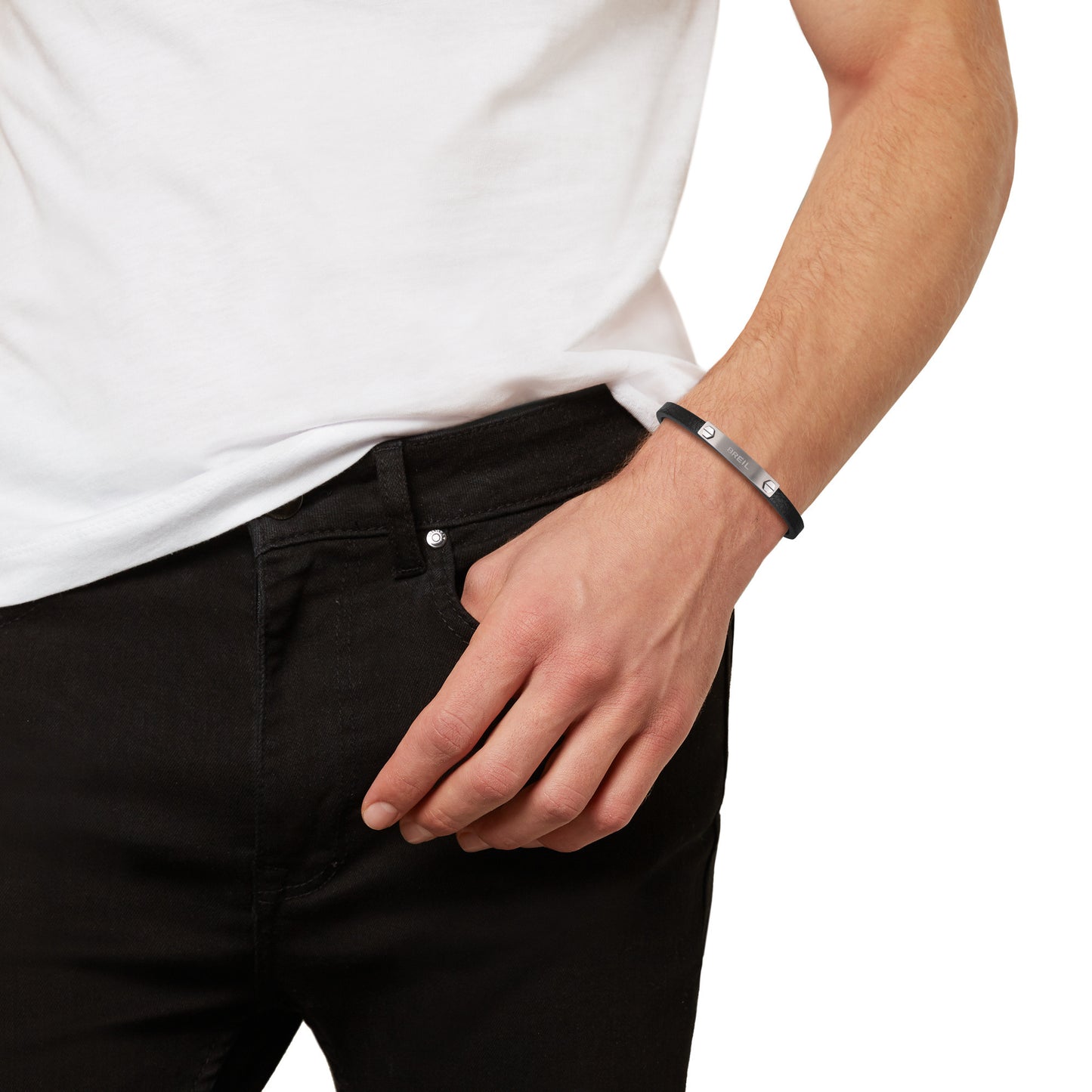 Pulsera Hombre Bridge Cuero Negro TJ3096