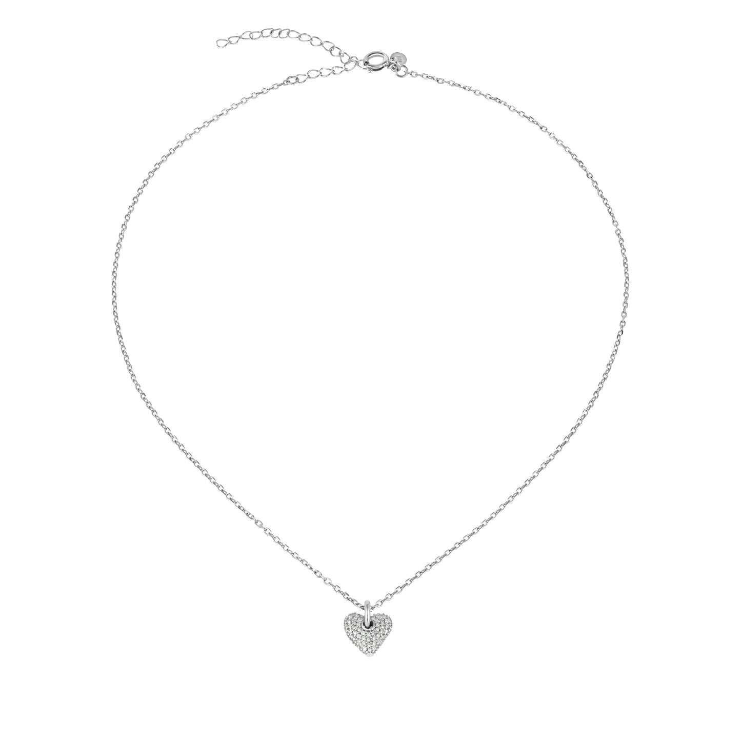 Collar con colgante de corazón de plata Darling TJ3155