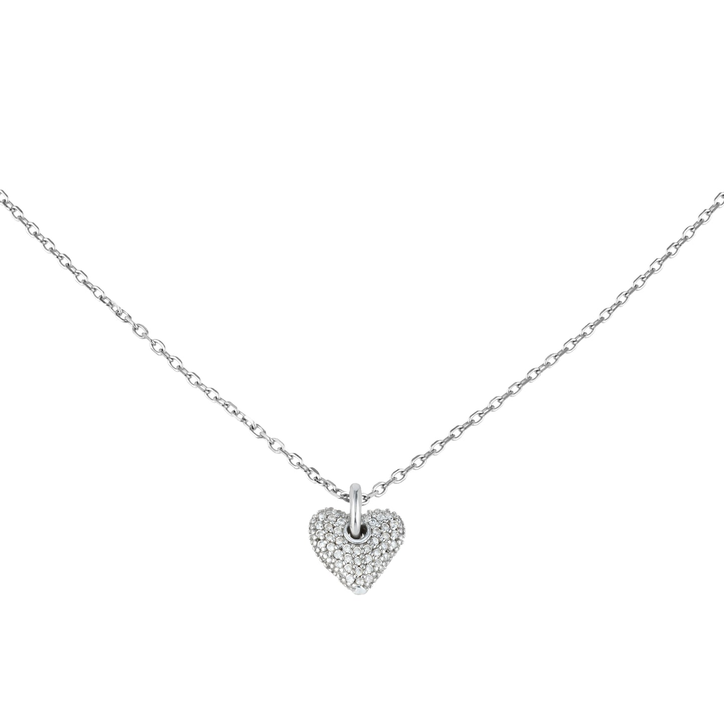 Collar con colgante de corazón de plata Darling TJ3155