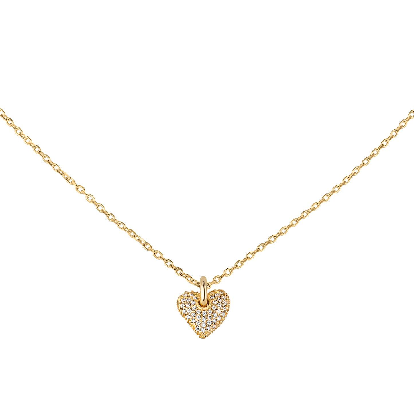 Collar con colgante de corazón dorado querido TJ3156