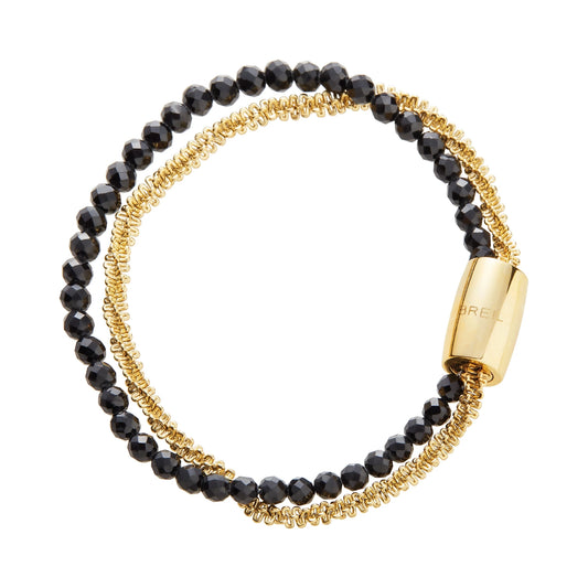 Pulsera Sol Negro Pequeño Sistema Magnetica Oro y Negro TJ3209