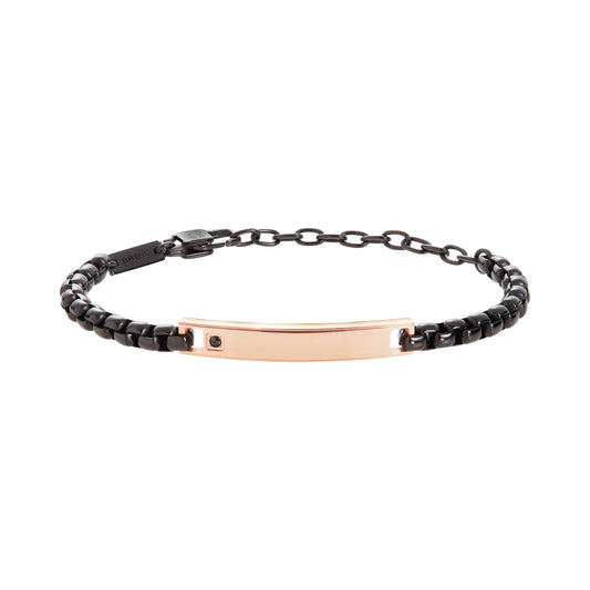 Bracciale Uomo Tag And Cross Nero Rose TJ3222