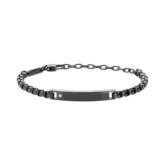 Pulsera Tag And Cross Hombre Negra TJ3223 