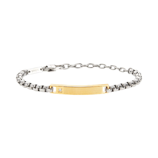 Bracciale Uomo Tag And Cross Silver Gold TJ3225