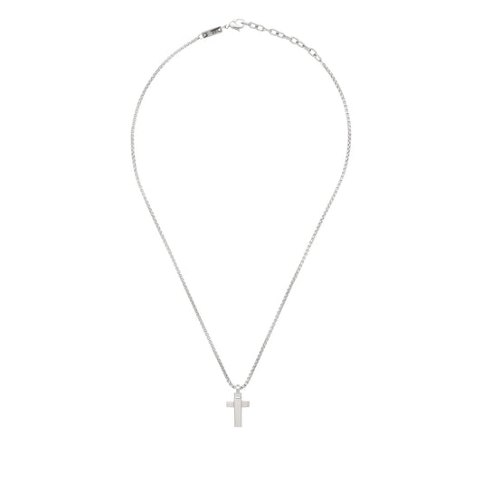 Collar Tag And Cross Hombre Plata TJ3228