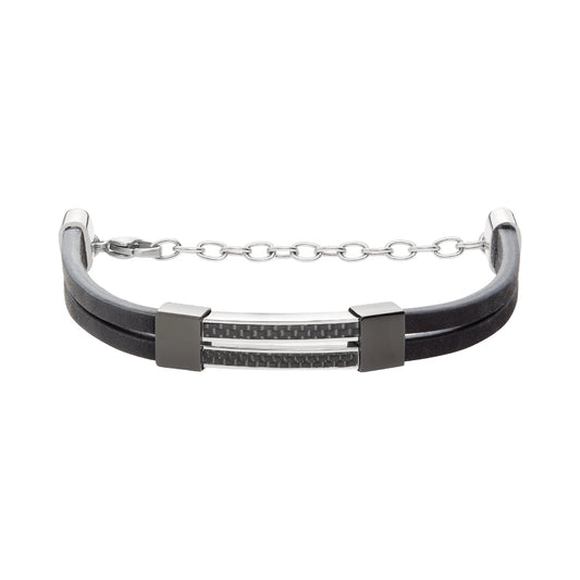 Pulsera Hombre BC6 Plata y Negro TJ3269