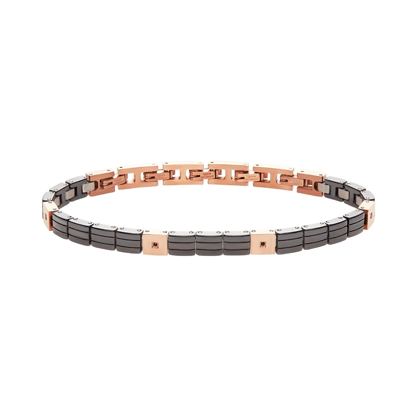 Bracciale Uomo Ceramic Brick Nero e Rose TJ3271