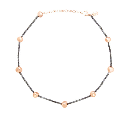 Collar Hematites B Rocks Oro Rosa TJ3289