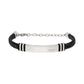 Bracciale Uomo Leather Twine Nero e Acciaio TJ3357