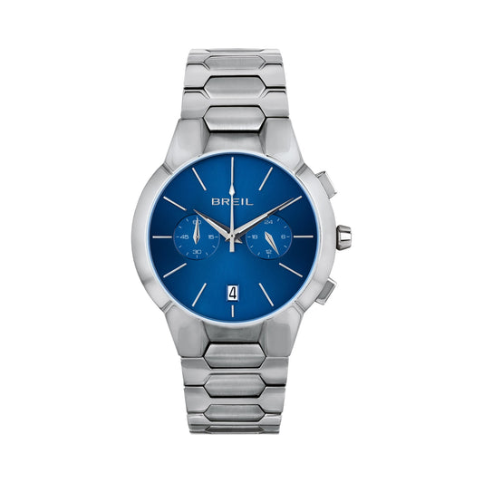 Reloj Chrono Gent New One plateado y azul 43 mm TW1885 para hombre