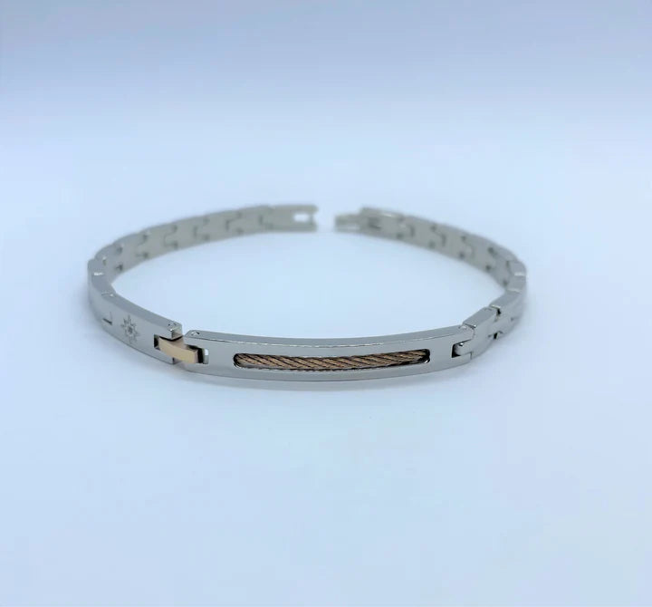 Bracciale Uomo con Due Targhe UHB062