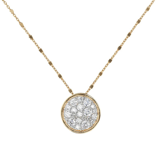 Collana Dorata con Pendente Tondo in Pavé Bianchi WSBZ01028Y.WY