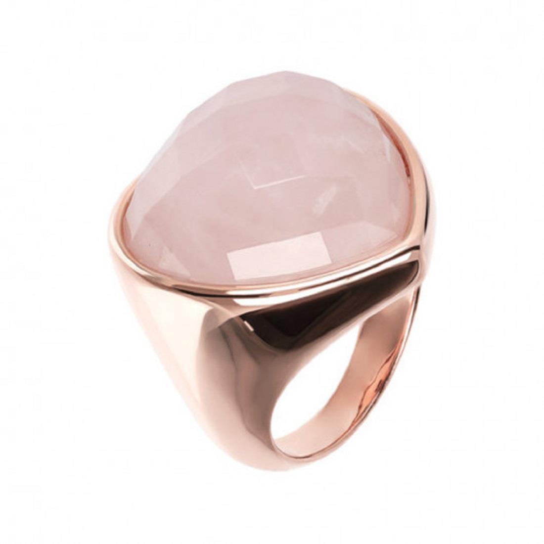 Anello Rosato con Cuore in Quarzo Rosa WSBZ01046ADJ.RQ-M