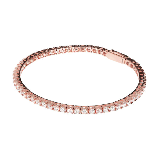 Brazalete Tennis Pavé y Rosa Dorada WSBZ01240.WR-MD