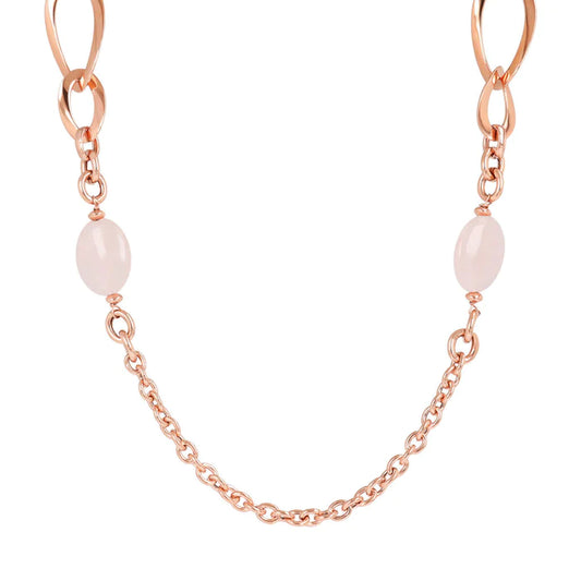 Collana Catena Rolò Ovale e Pietra Naturale WSBZ01955.RQ