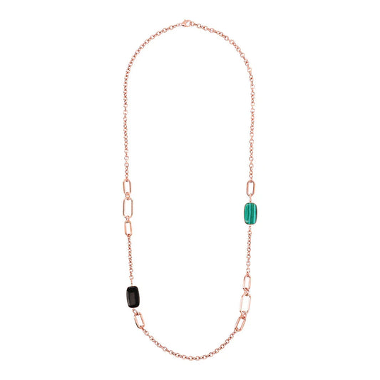 Collana Lunga con Pietre Naturali Taglio a Saponetta WSBZ02092.BO+GM