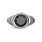Anello Uomo in Argento con Pietra Nera EXA217