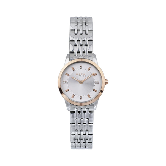 Reloj Mujer Alyce Plateado Y Rosa Con Cristales EW0474