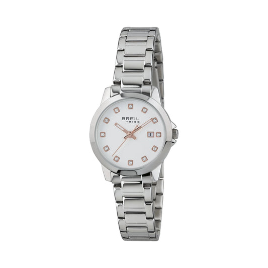 Reloj Mujer Classic Elegance Plata Y Rosa Con Cristales EW0410