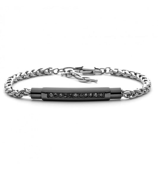 Pulsera de hombre 4US en acero y negro 4UBR5609