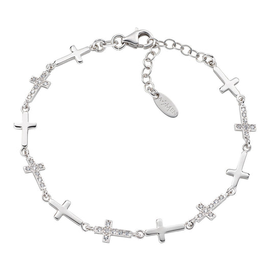 Bracciale Catena di Croci Rodio BRTNCRBBZ