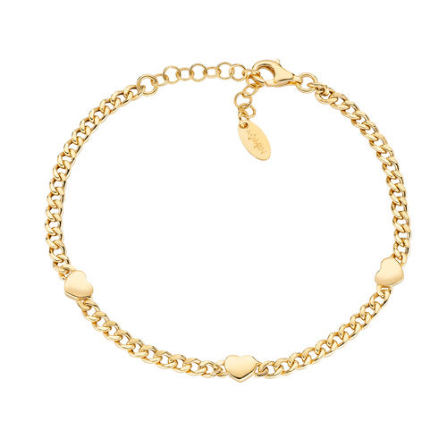 Bracciale Catena Dorato con Cuori BRGRCUG