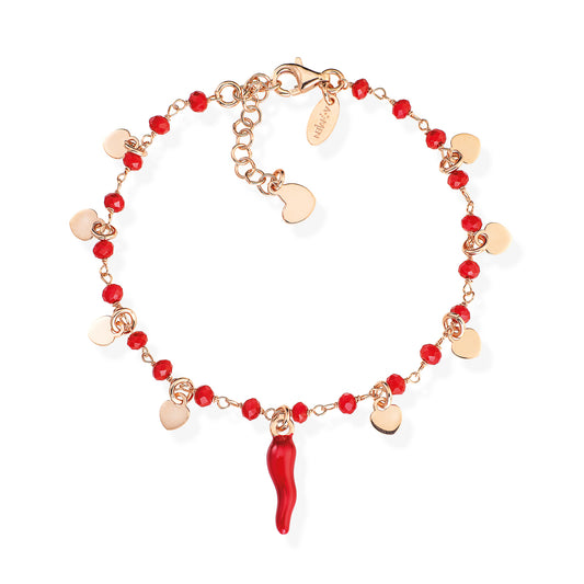 Pulsera Red Cornetto Cristales y Corazones BRCSHRR1