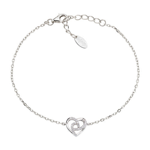 Pulsera Corazón de Plata con Circonitas BRHHBBZ