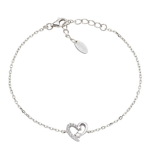 Pulsera Corazón de Plata con Circonitas BRHSBBZ