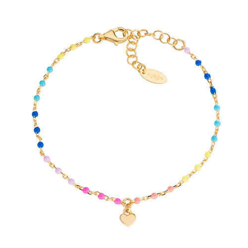 Pulsera Corazón Dorado con Esmalte BRSMCUGM3