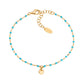 Bracciale Cuore Dorato con Smalto Azzurro BRSMCUGT3