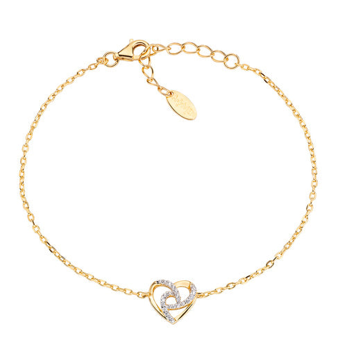 Bracciale Cuore Dorato con Zirconi BRHHGBZ
