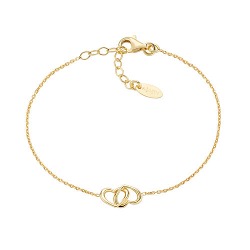 BRCUCUG3 Pulsera Corazones Entrelazados Dorados