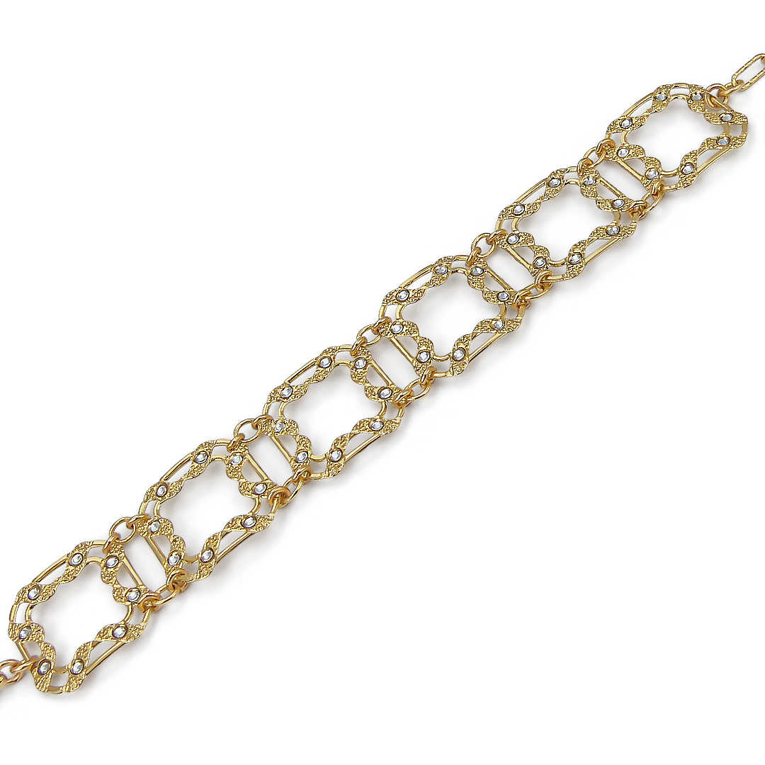 Bracciale Magic Chain Dorato con Cristalli XBR974D