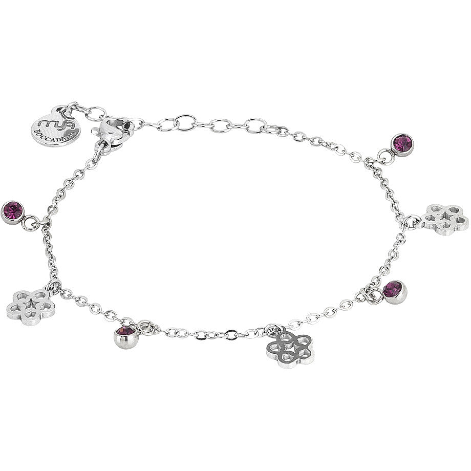 Pulsera con Cristales de Amatista y Flores FL/BR06